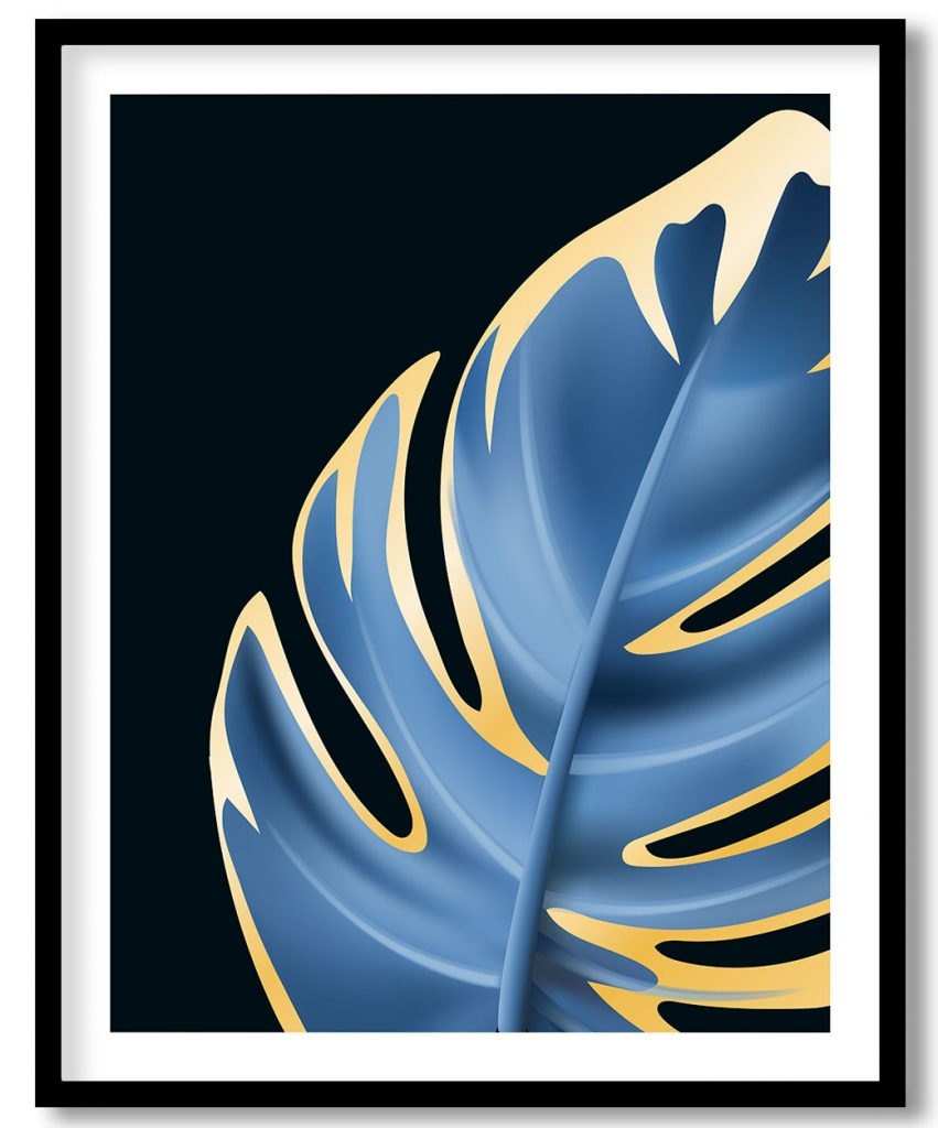 Glossy Monstera in Blue