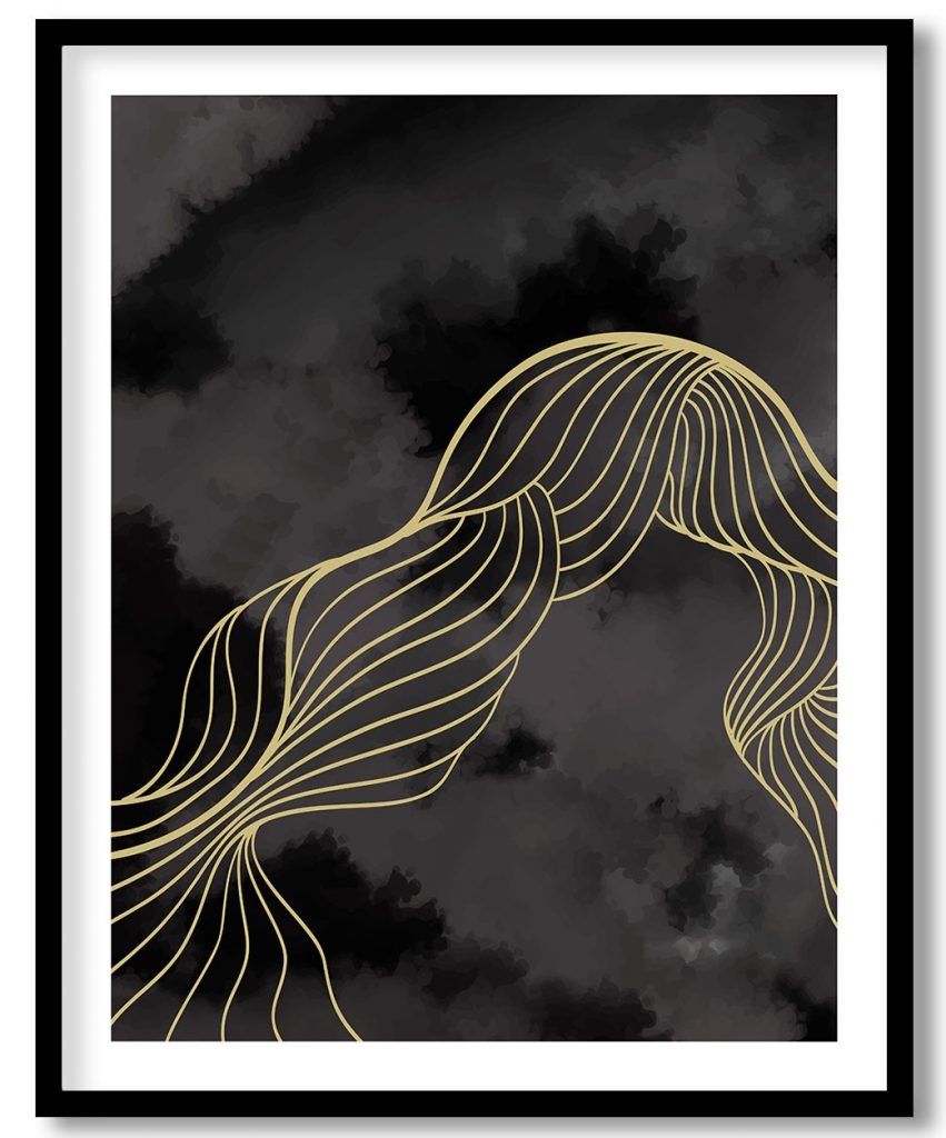 Golden Trail in Black Clouds