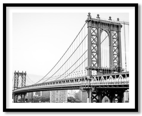 Black and white manhattan bridge