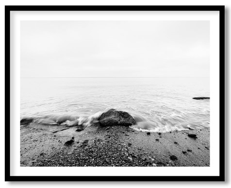 Black and white calming beach