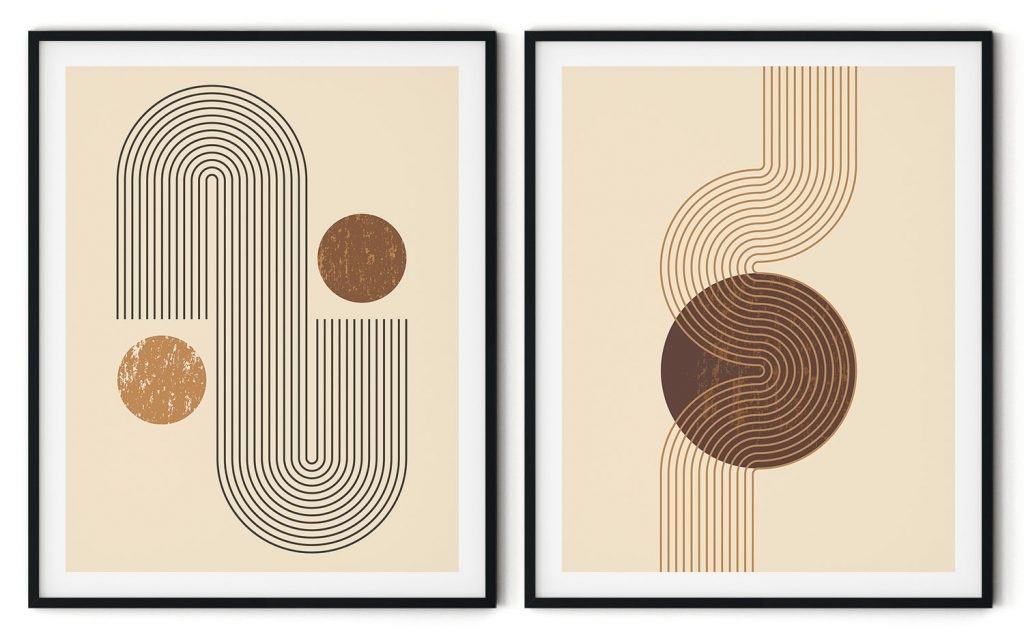 Boho outline minimalistic abstruse