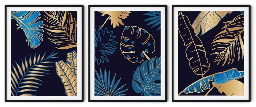 Monstera and banana leaves