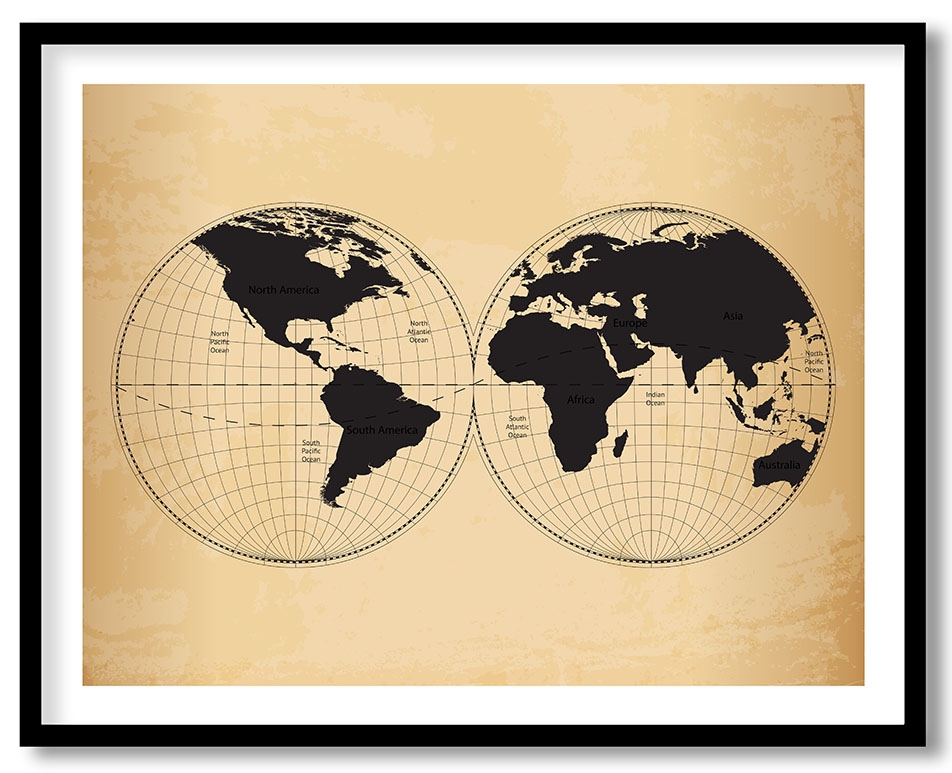 New discoveries globe world map 1799