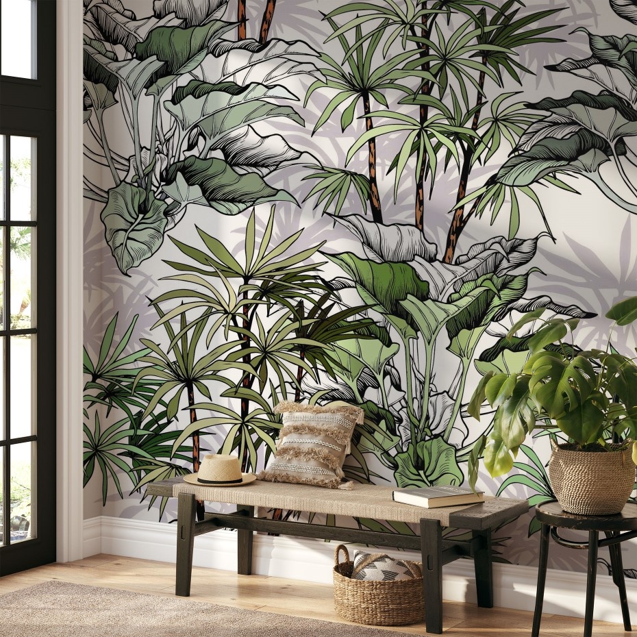 Tropical foliage seamless pattern