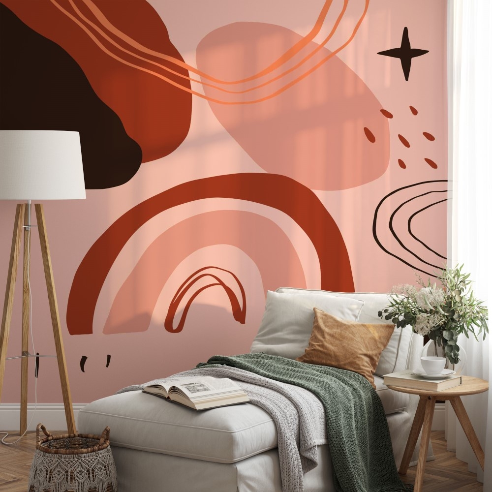 Modern brunt terracotta abstraction