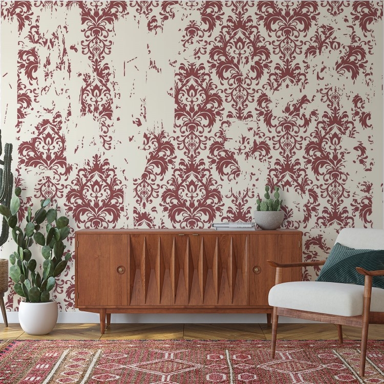 Mughal burgundy floral pattern