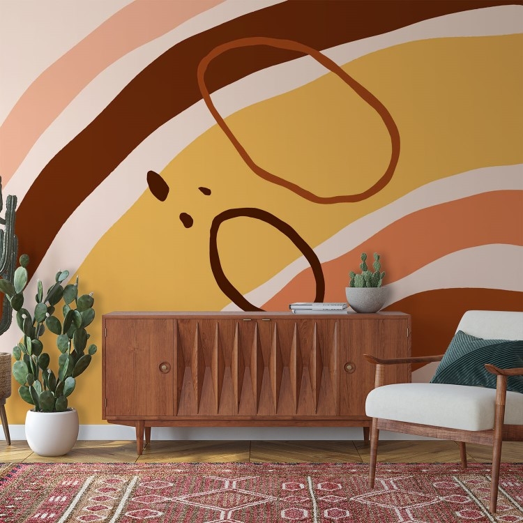 Abstraction modern brunt terracotta shapes