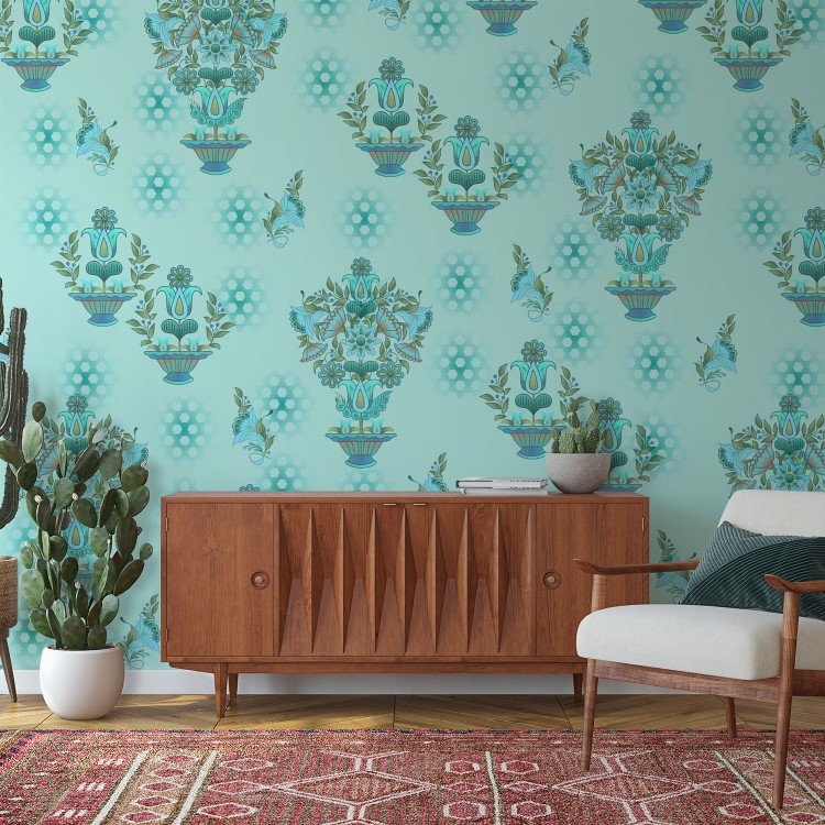 Elegant light mughal floral pattern