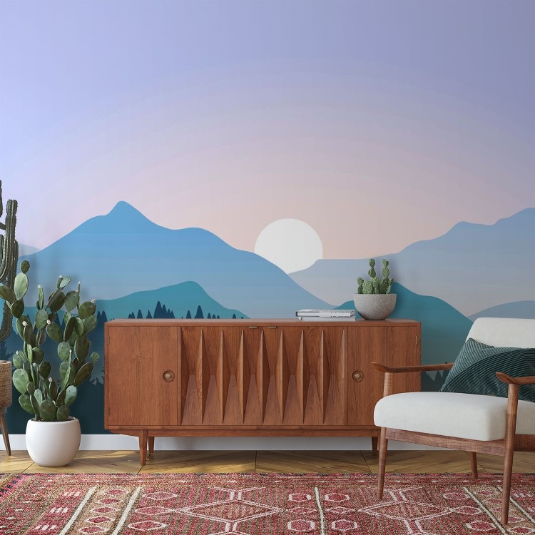 Foggy mountain during sunrise