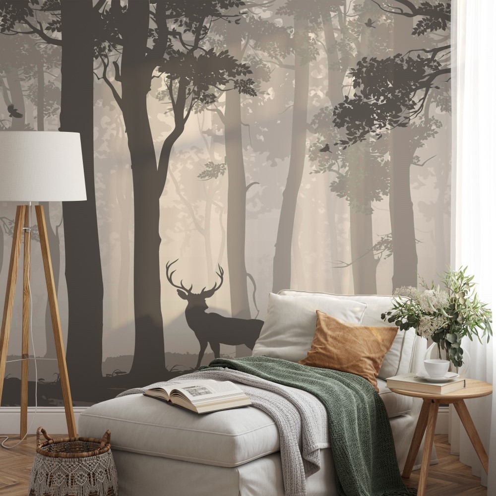 Dusky forest and animals