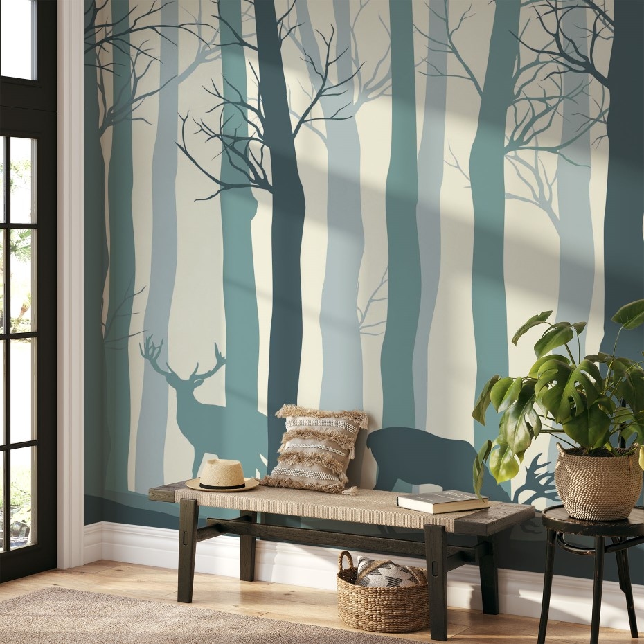 Angelic landscape forest with animals