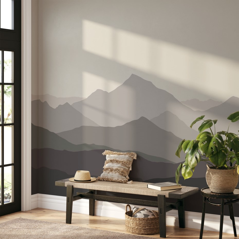 Landscape silhouette light mountains