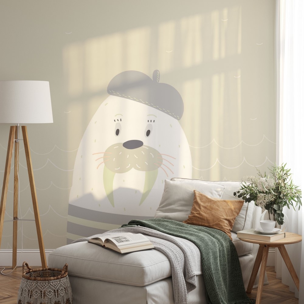 Cute kids nursery walrus