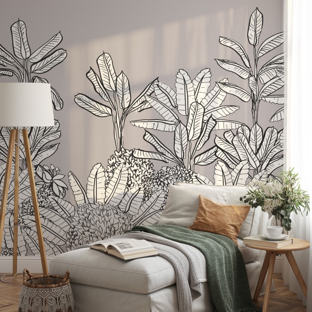 White tropical leaves