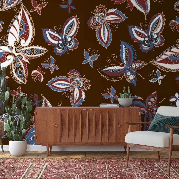 Flourish seamless butterflies pattern