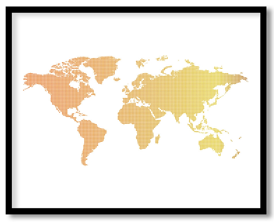 Dotted pixels world map
