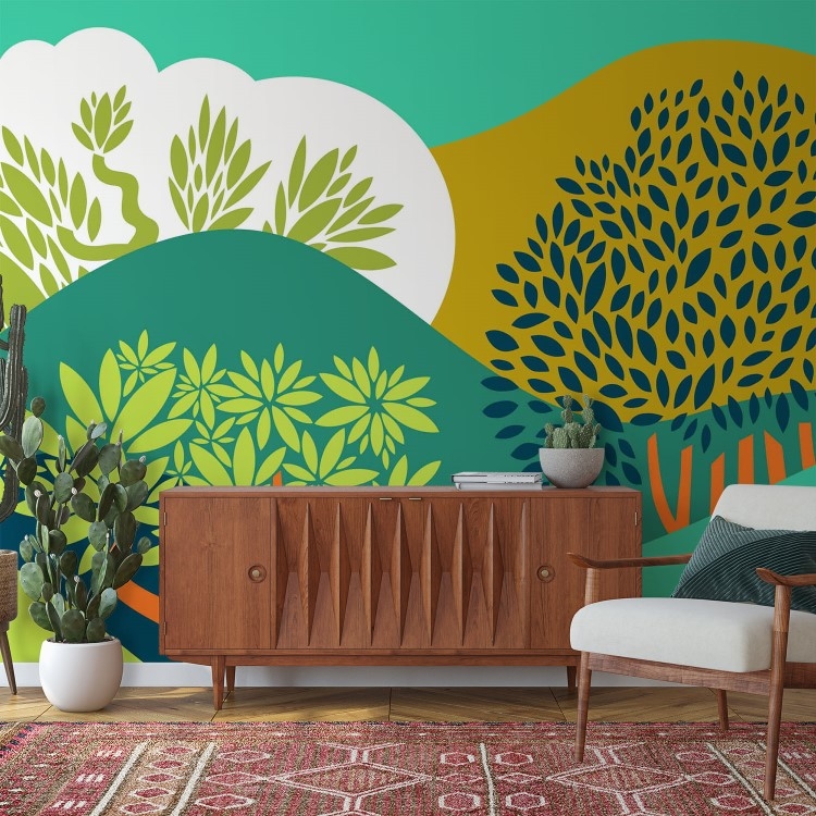 Hard silhouettes trees forest