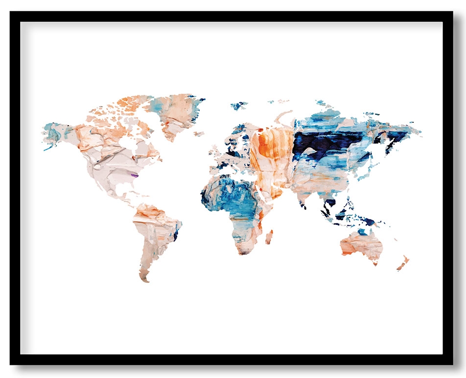 Abstract watercolor world map