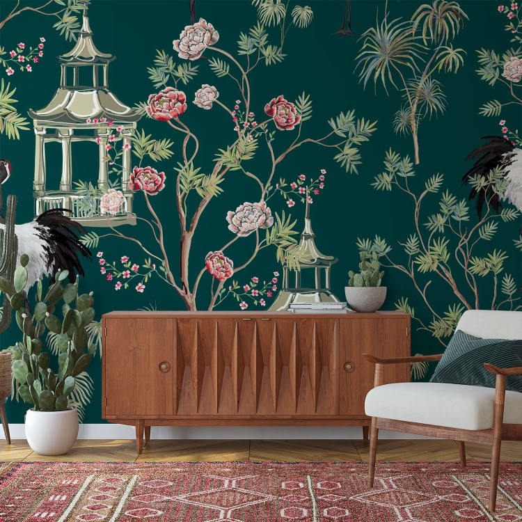 Elegant vintage exotic flower pattern