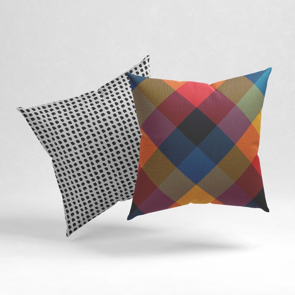 Set of 2 dotted vibrant geometric pattern cushion cover
