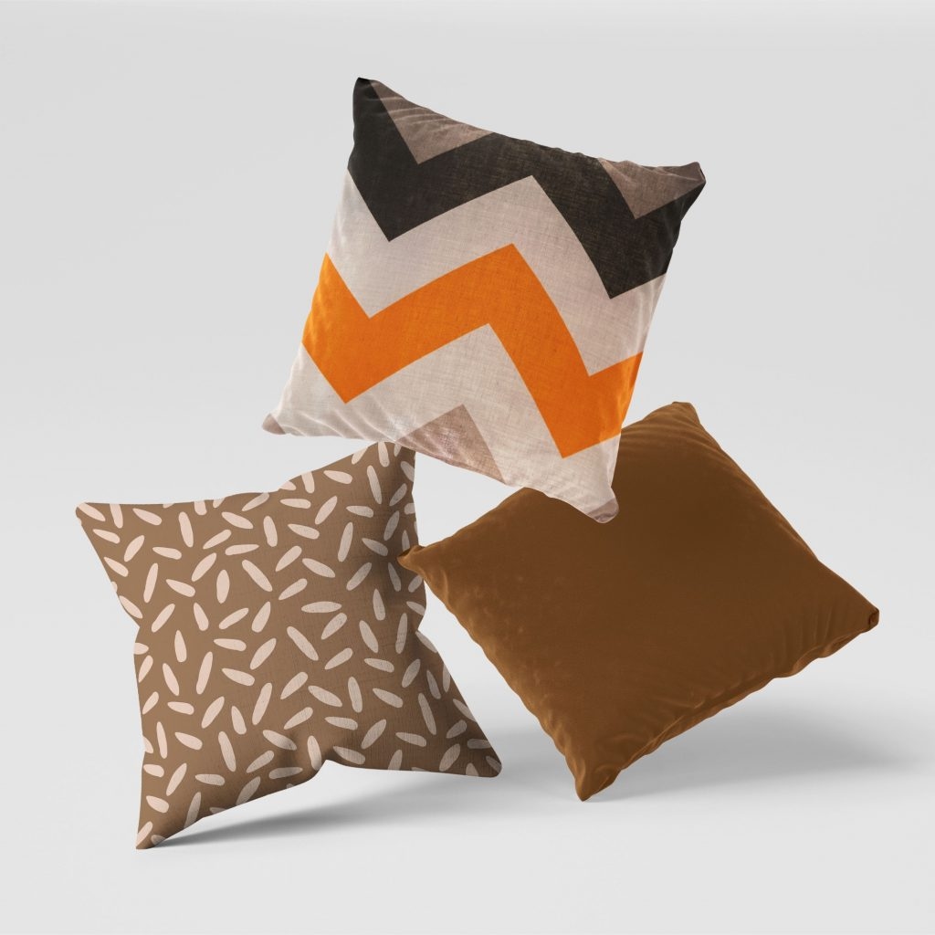 Set of 3 titian jagged cushion covers