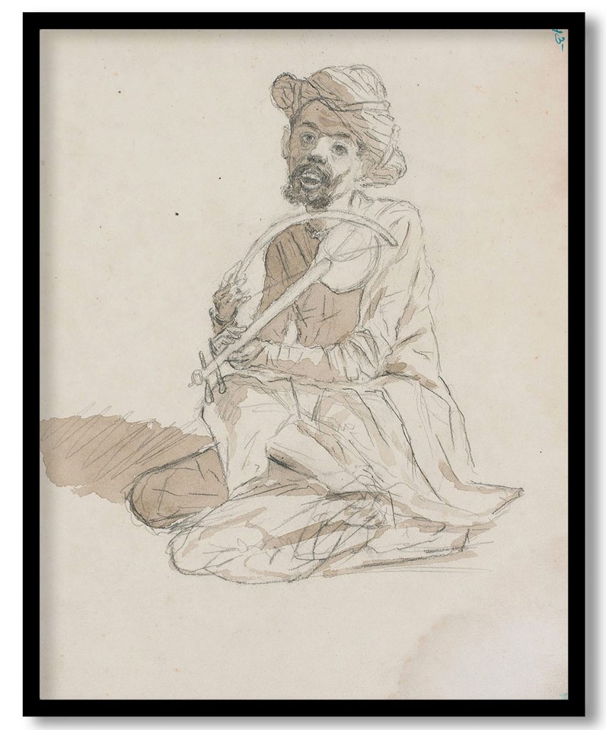 A fiddler by Raja Ravi Varma