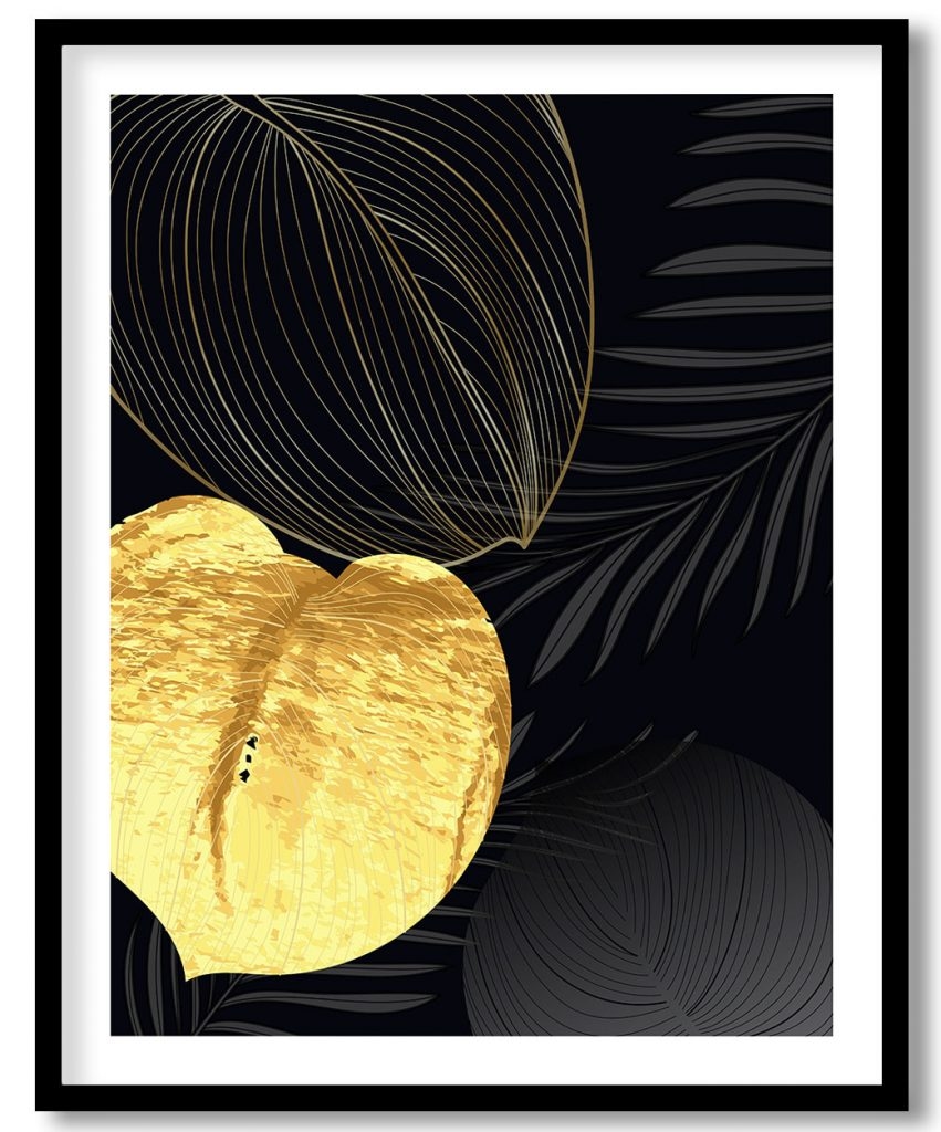 Golden leaves with dark