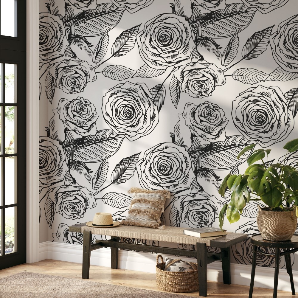 Black and white peonies