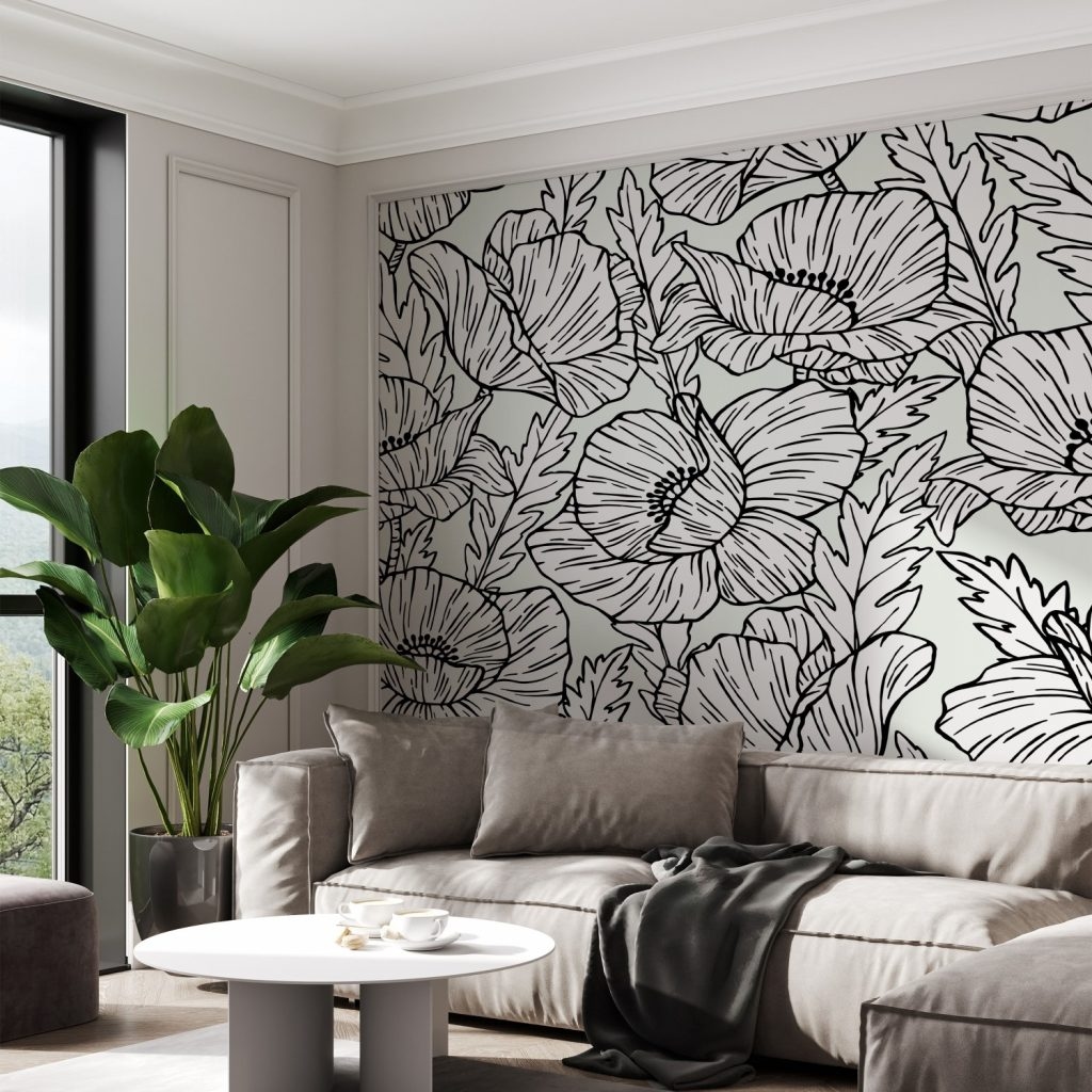 Monochrome floral pattern