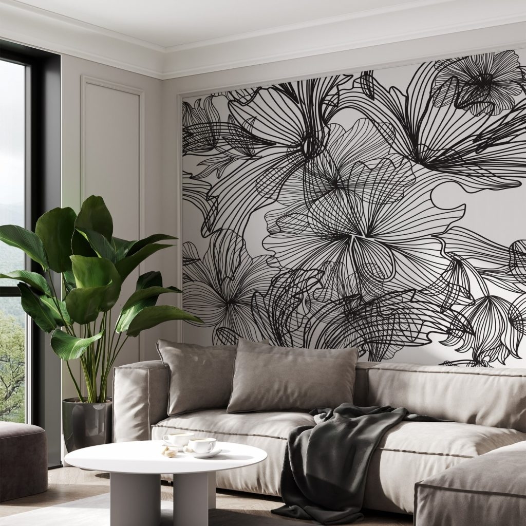 Black and white fairy landscape