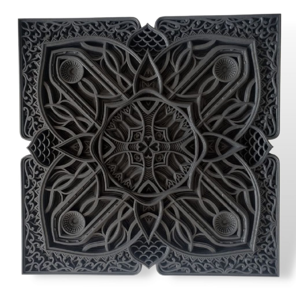 Dark black contemporary mandala