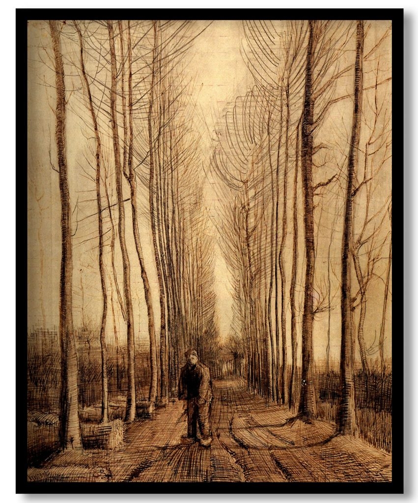 Avenue of Poplars by Vincent van Gogh (1884)