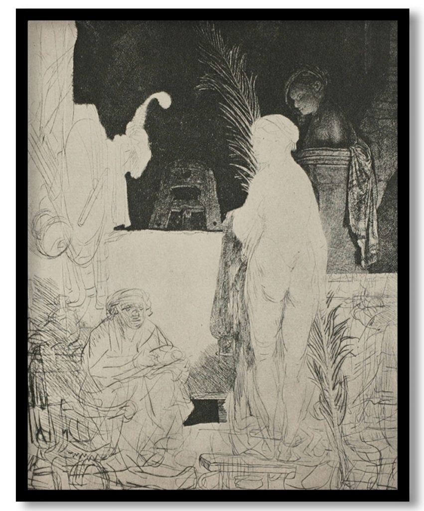 An Artist Drawing from a Model by Rembrandt (1648)