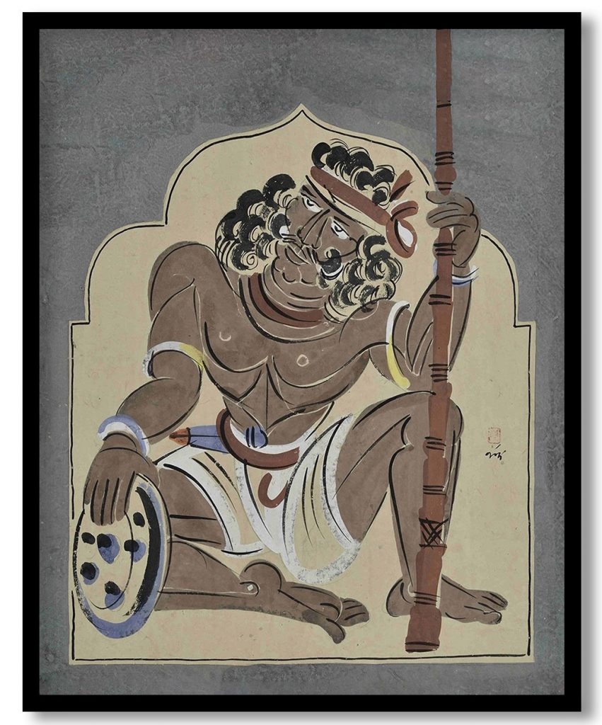 A dom warrior by Nandalal Bose (1937)