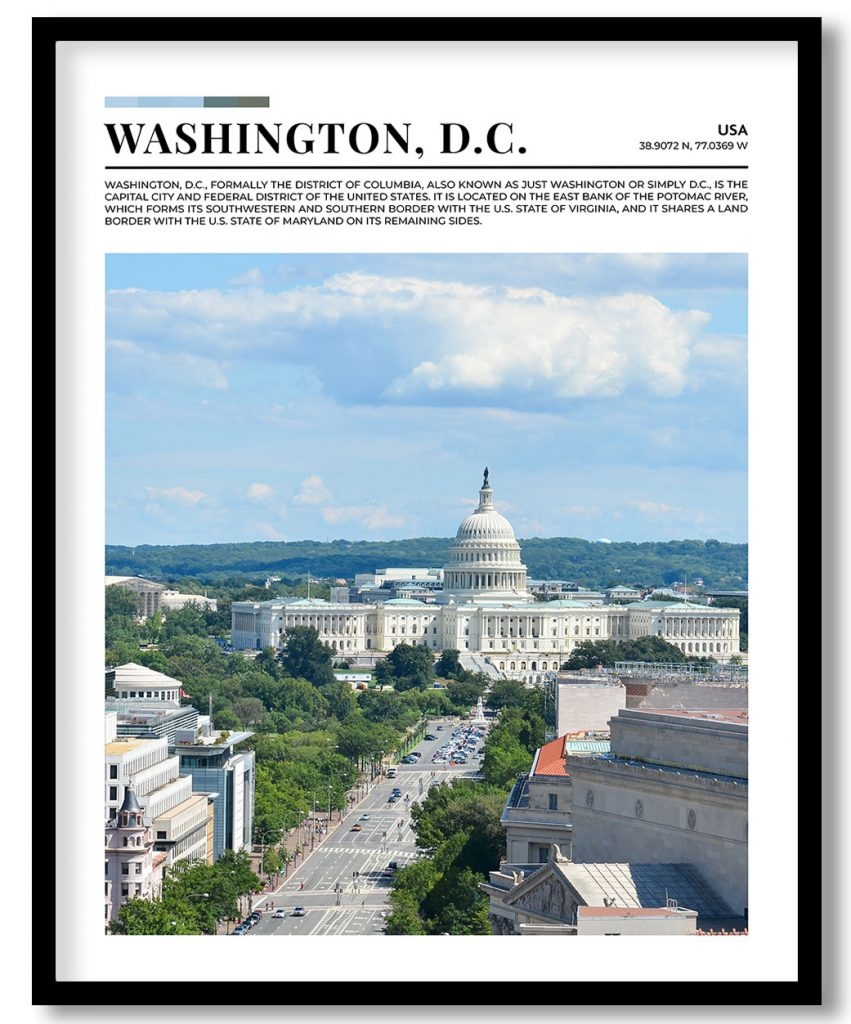 Washington D.C., USA pantone poster