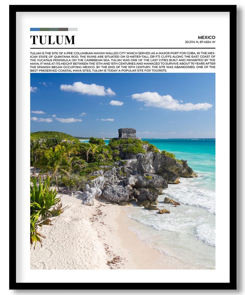 Tulum, Mexico pantone poster