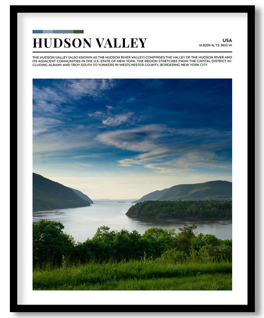 Hudson Valley, USA pantone poster