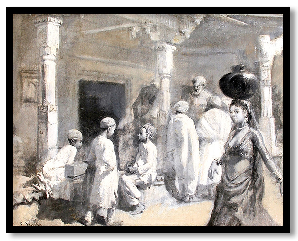 In the Bazaar, Oudeypore by Edwin Lord Weeks