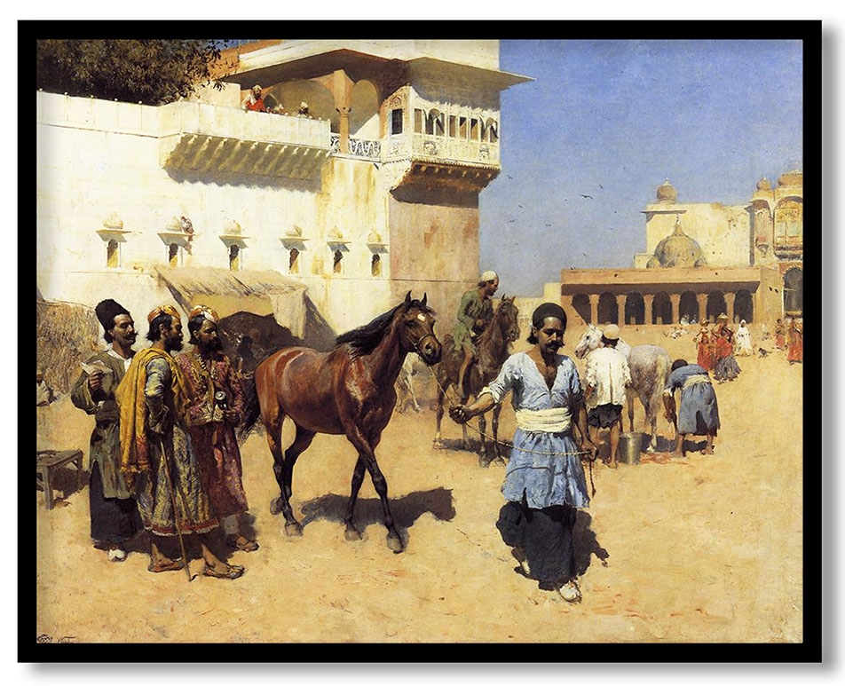 Horse Market, Persian Stables, Bombay by Edwin Lord Weeks