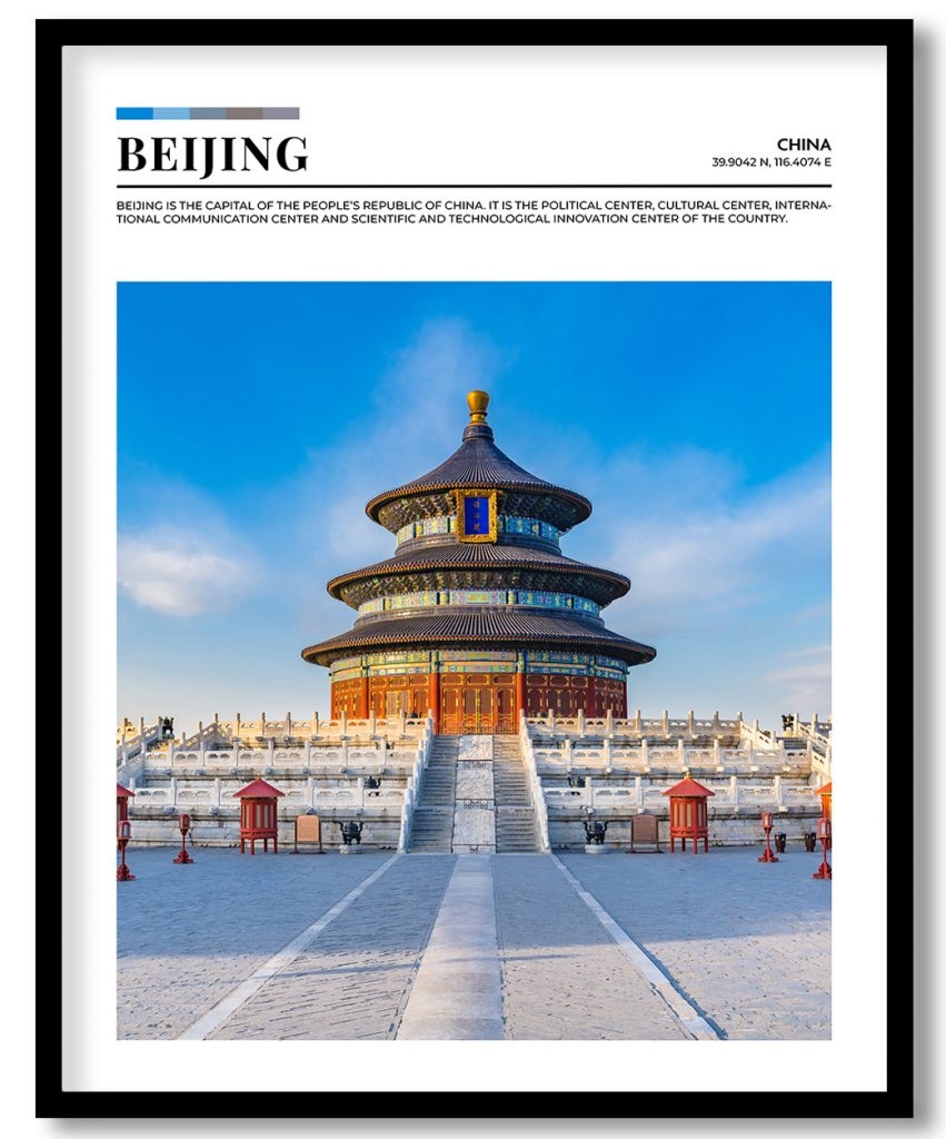 Beijing, China pantone poster