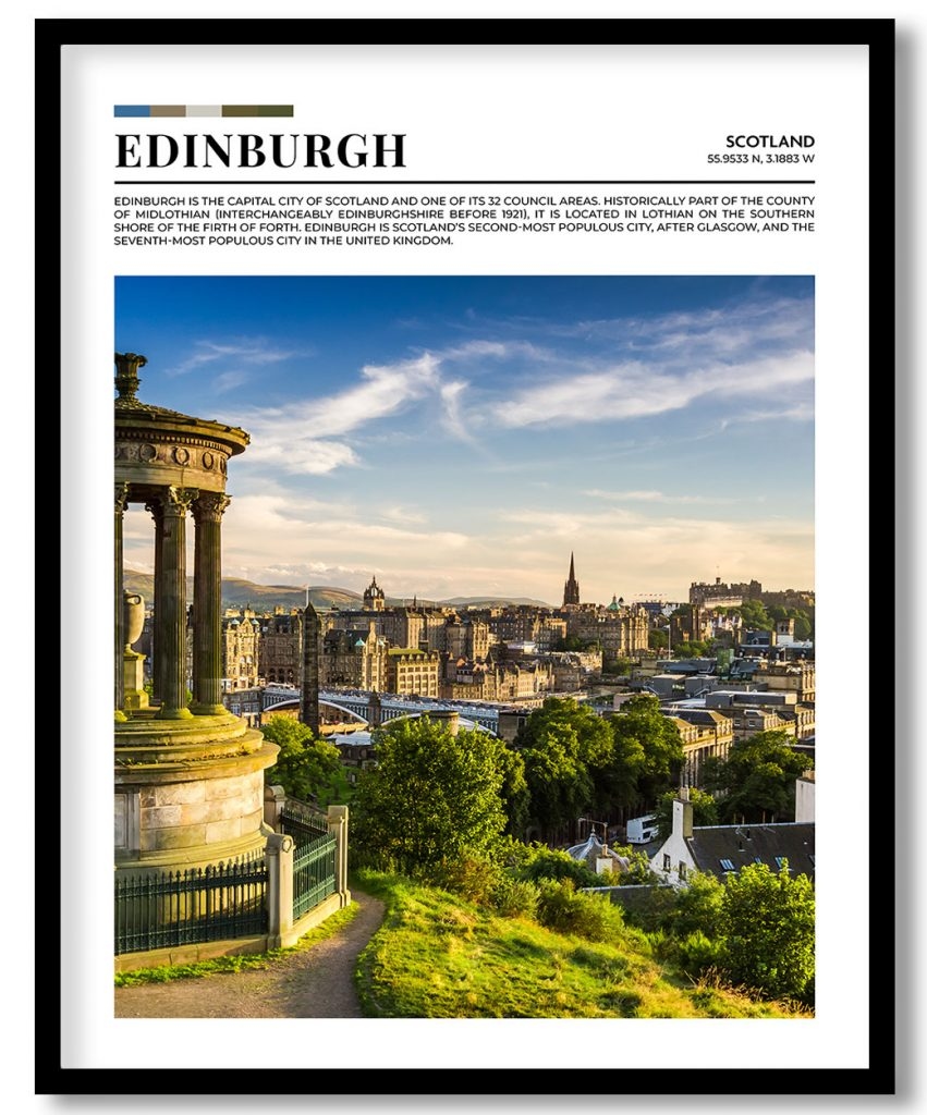 Edinburgh, Scotland pantone poster