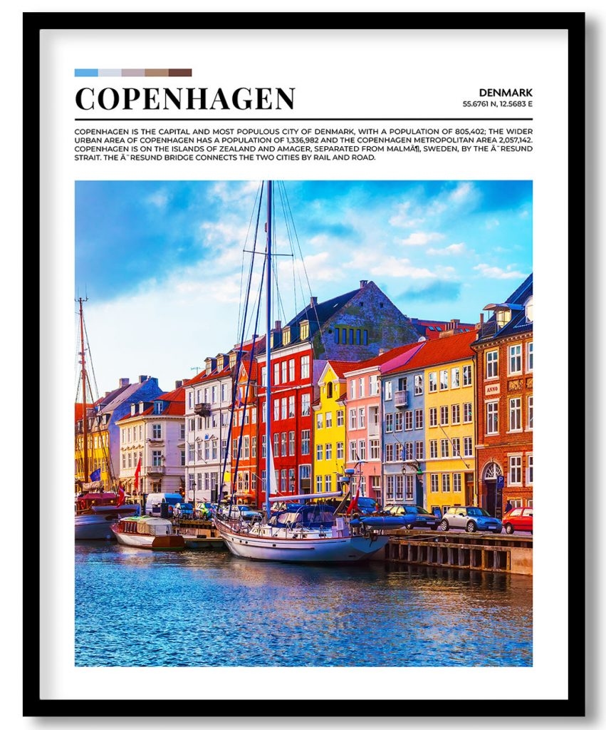 Copenhagen, Denmark pantone poster