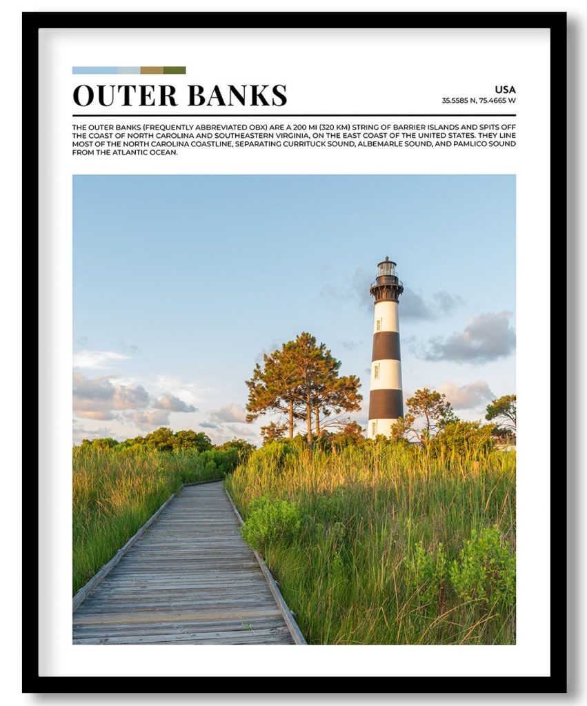 Outer Banks, USA pantone poster