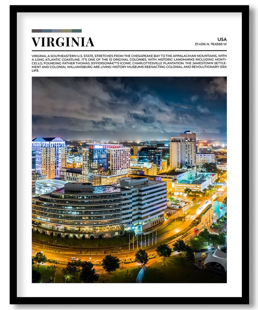Virginia, USA pantone poster