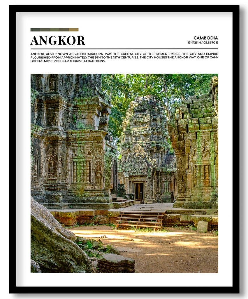Angkor, Cambodia pantone poster