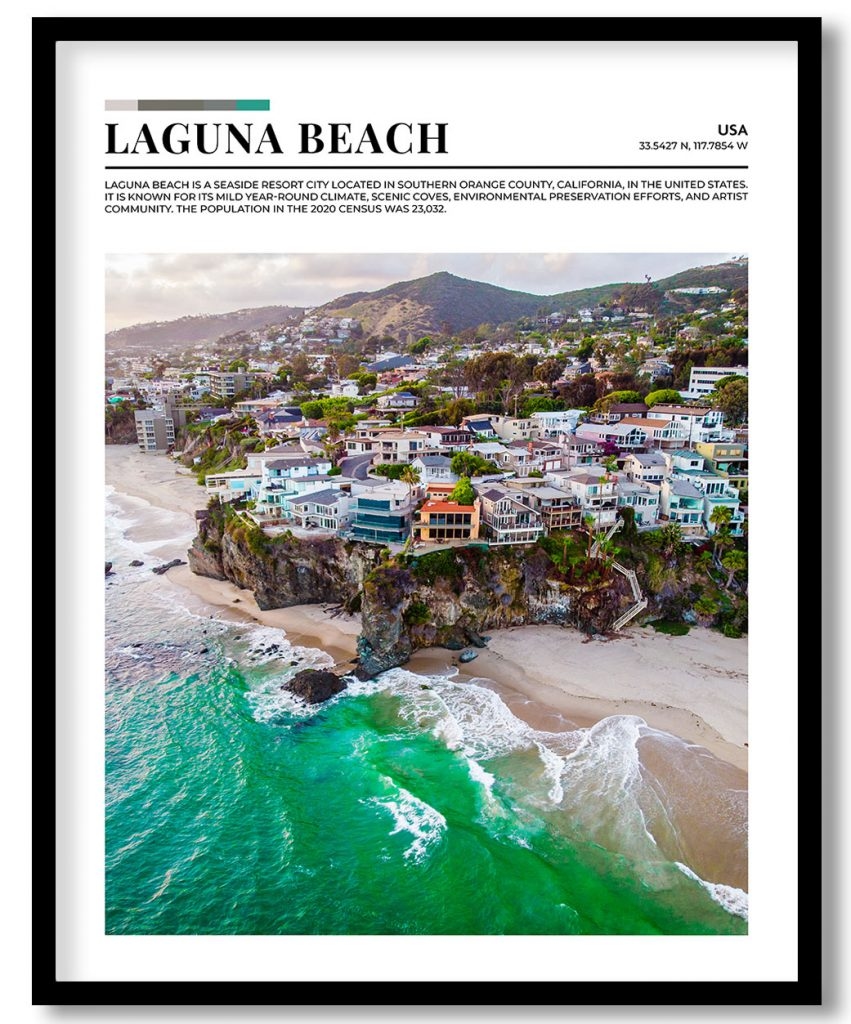 Laguna Beach, USA pantone poster