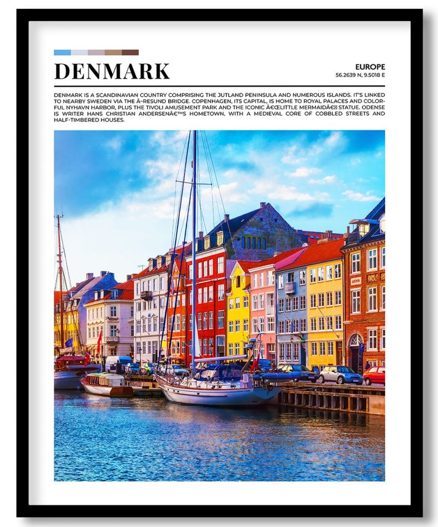 Denmark, Europe pantone poster