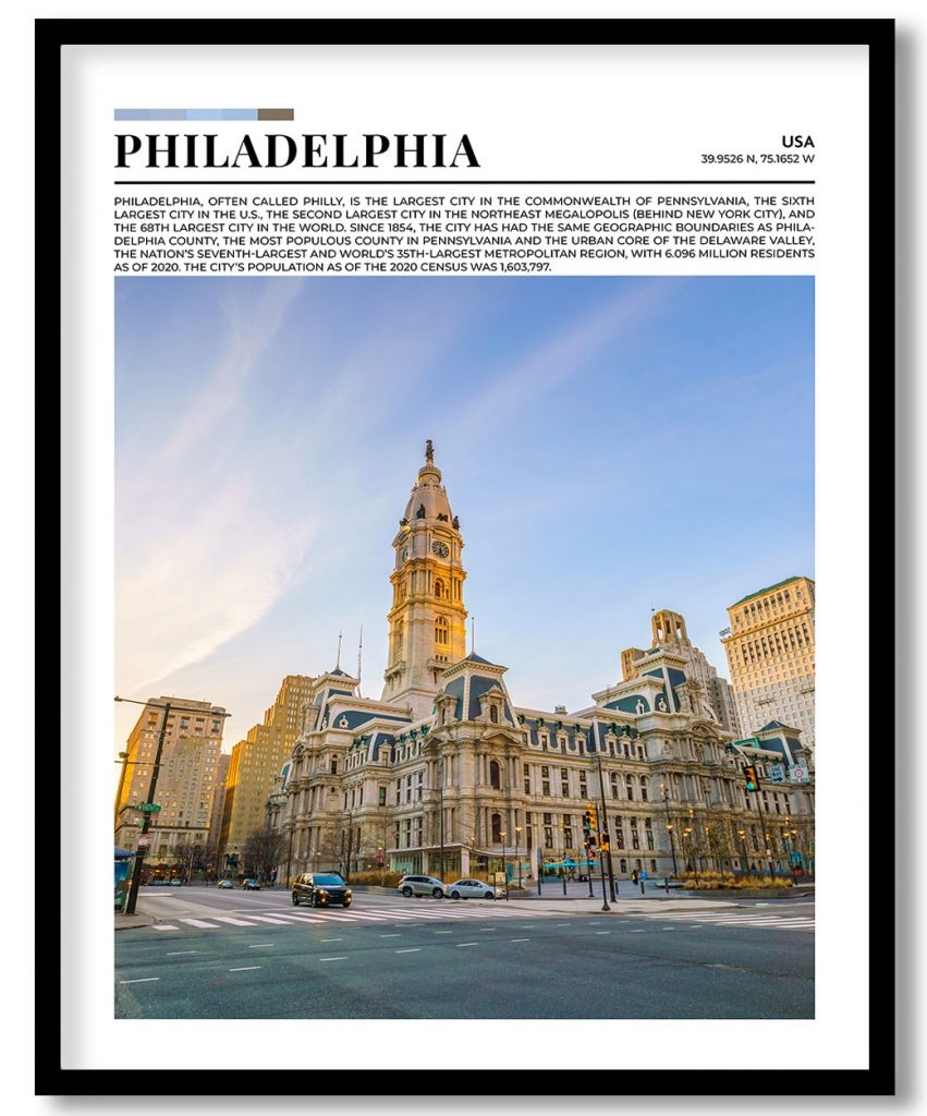 Philadelphia, USA pantone poster