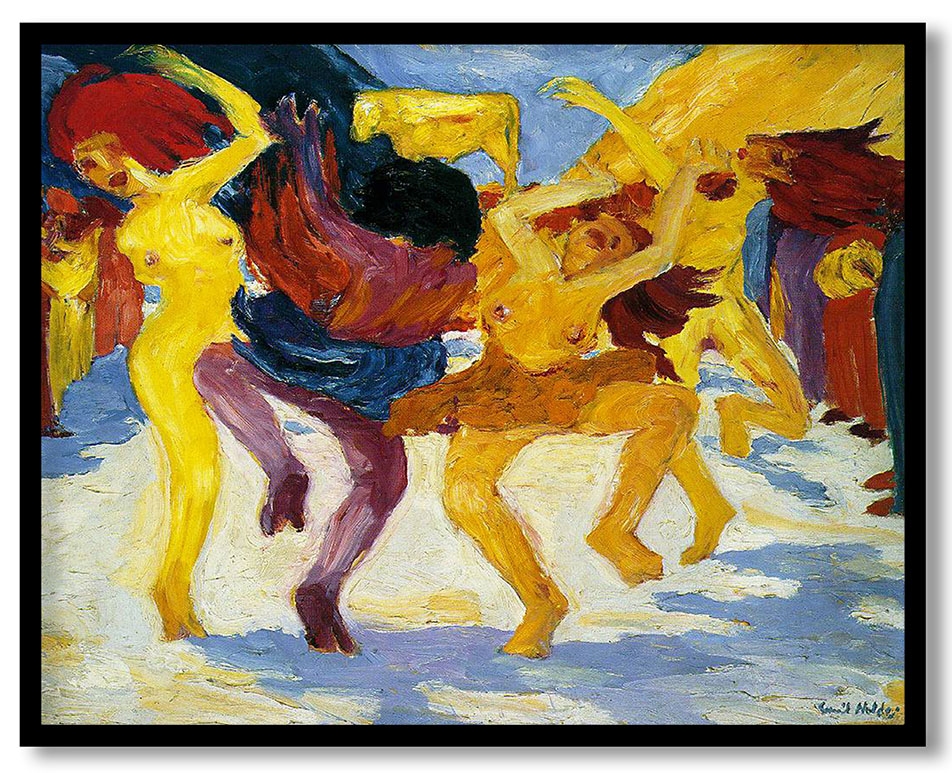 Dance around the golden calf by Emil Nolde (1910)