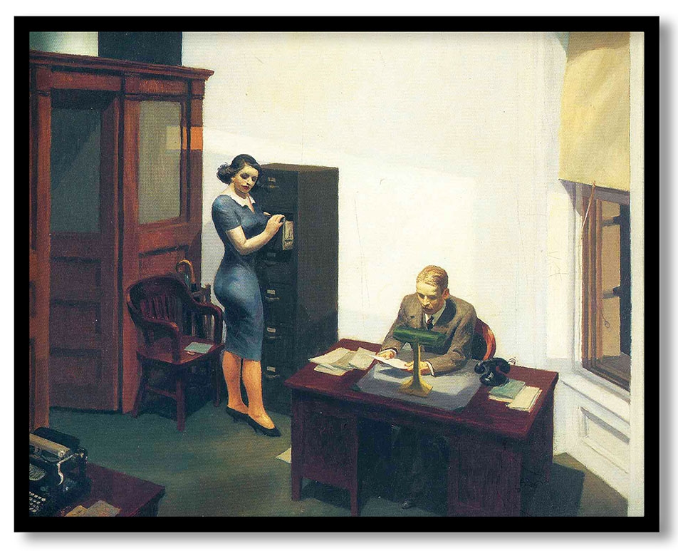 Office at night by Edward Hopper (1940)